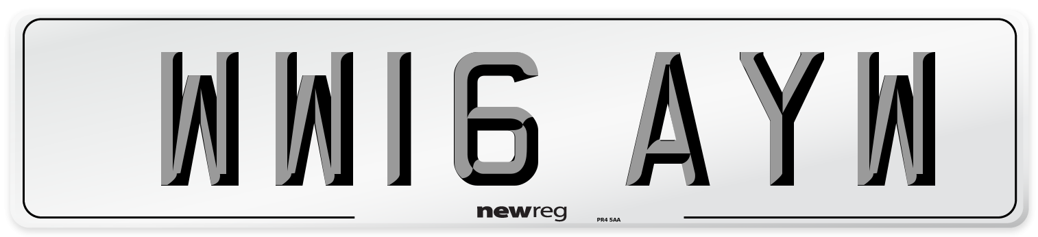 WW16 AYW Number Plate from New Reg